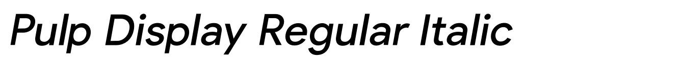 Pulp Display Regular Italic